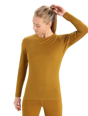 Women's Icebreaker Merino 260 Tech Long Sleeve Crewe Thermal Top One Piece & Sets Clove | CA 1188BEXC